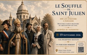 Visite-spectacle historique de l'Espace Saint-Julien, de l'aumônerie du 11e siècle à l'espace intergénérationnel, social et éducatif du 21e siècle.