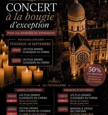 Concert exceptionnel au profit de la restauration de la chapelle Saint-Joseph: Miyazaki à l'école des sorciers